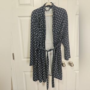 Lake 100% Cotton Navy Floral Robe XXL